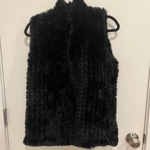 Cozy black faux fur vest